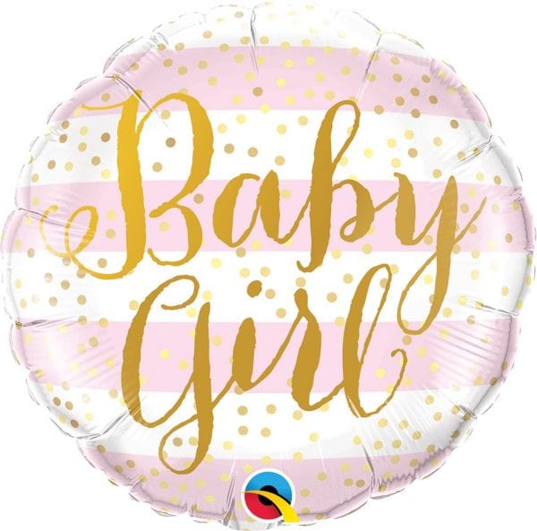 Baby Girl 18" Foil Pink Stripes