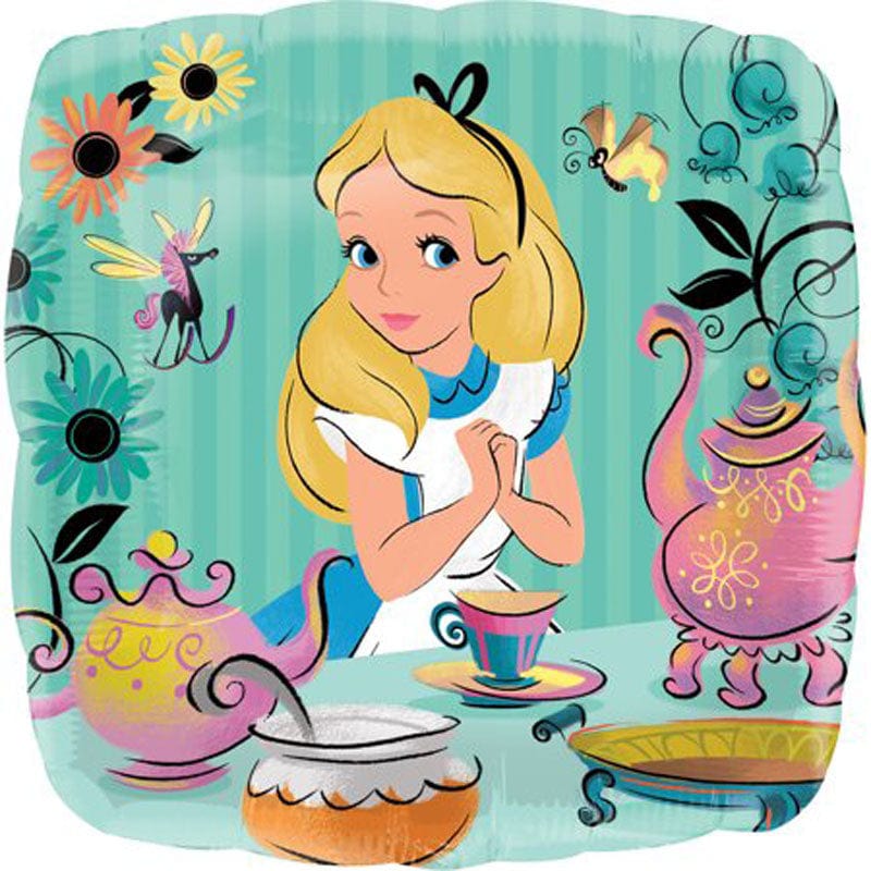 Alice in Wonderland Square Foil Balloon 17"