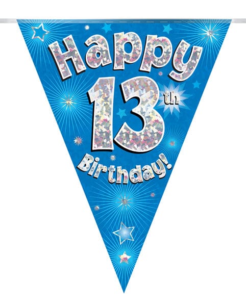 13th Birthday Bunting Blue - 11 Flags 3.9M