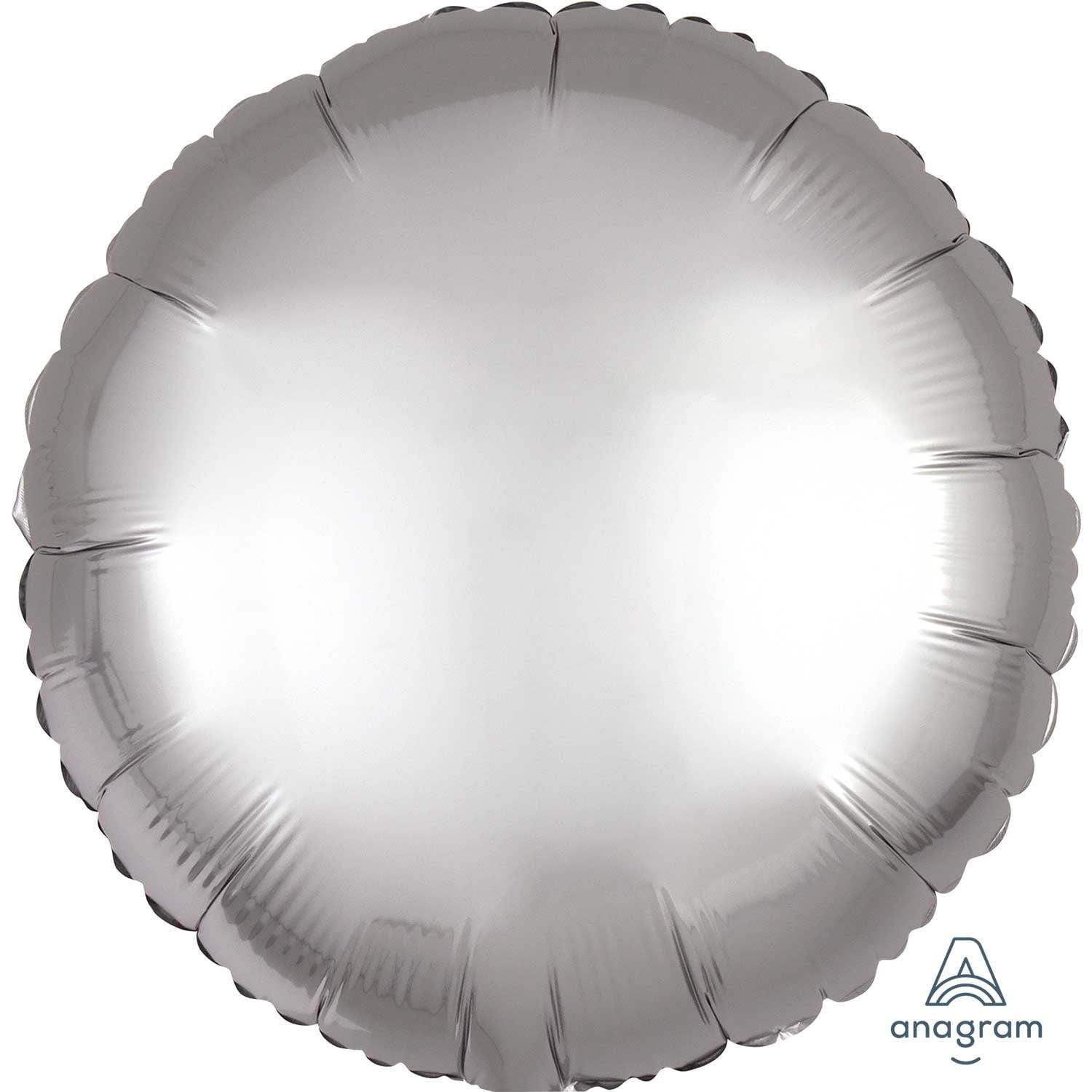 Platinum Circle Satin Luxe Standard 17" Foil Balloon