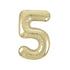 Gold Number 5 Shaped Foil Balloon 34'', Packaged