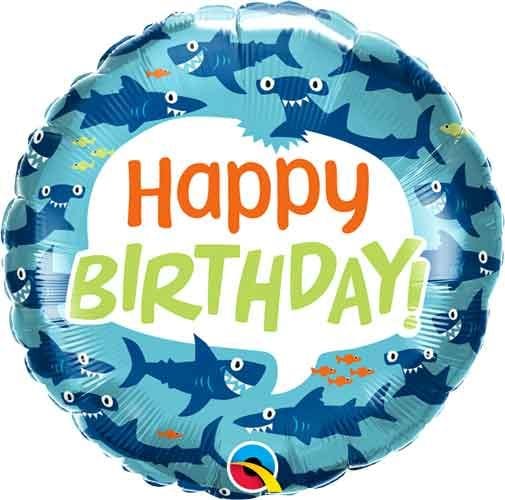 Fun Shark Happy Birthday 18" Foil