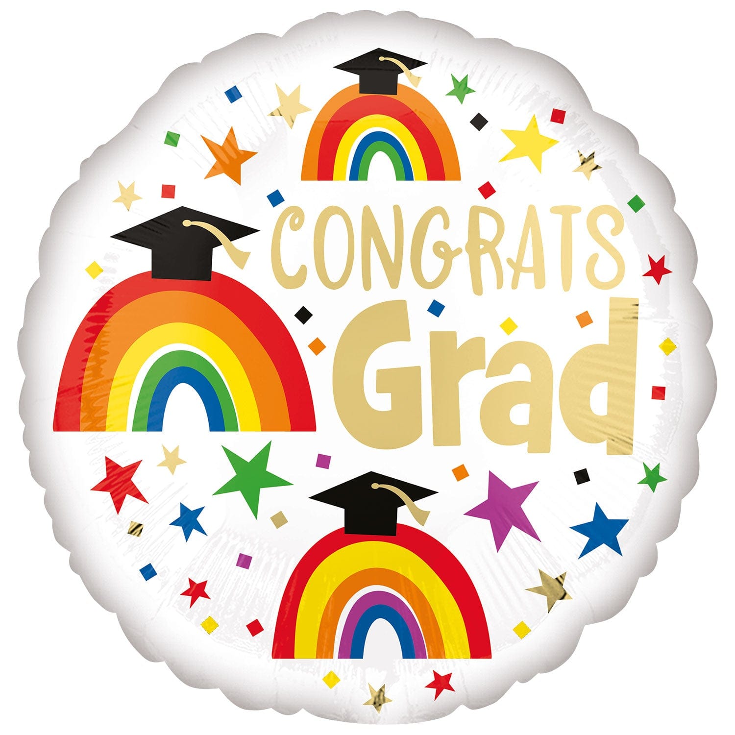Congrats Grad Rainbow 18" Foil Balloon
