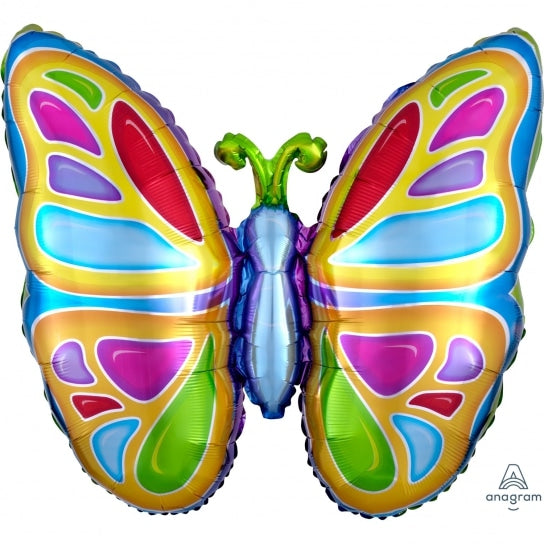 25" Bright Butterfly SuperShape Foil Balloon