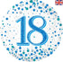 18th Birthday Blue Sparkling Fizz 18" Foil Balloon