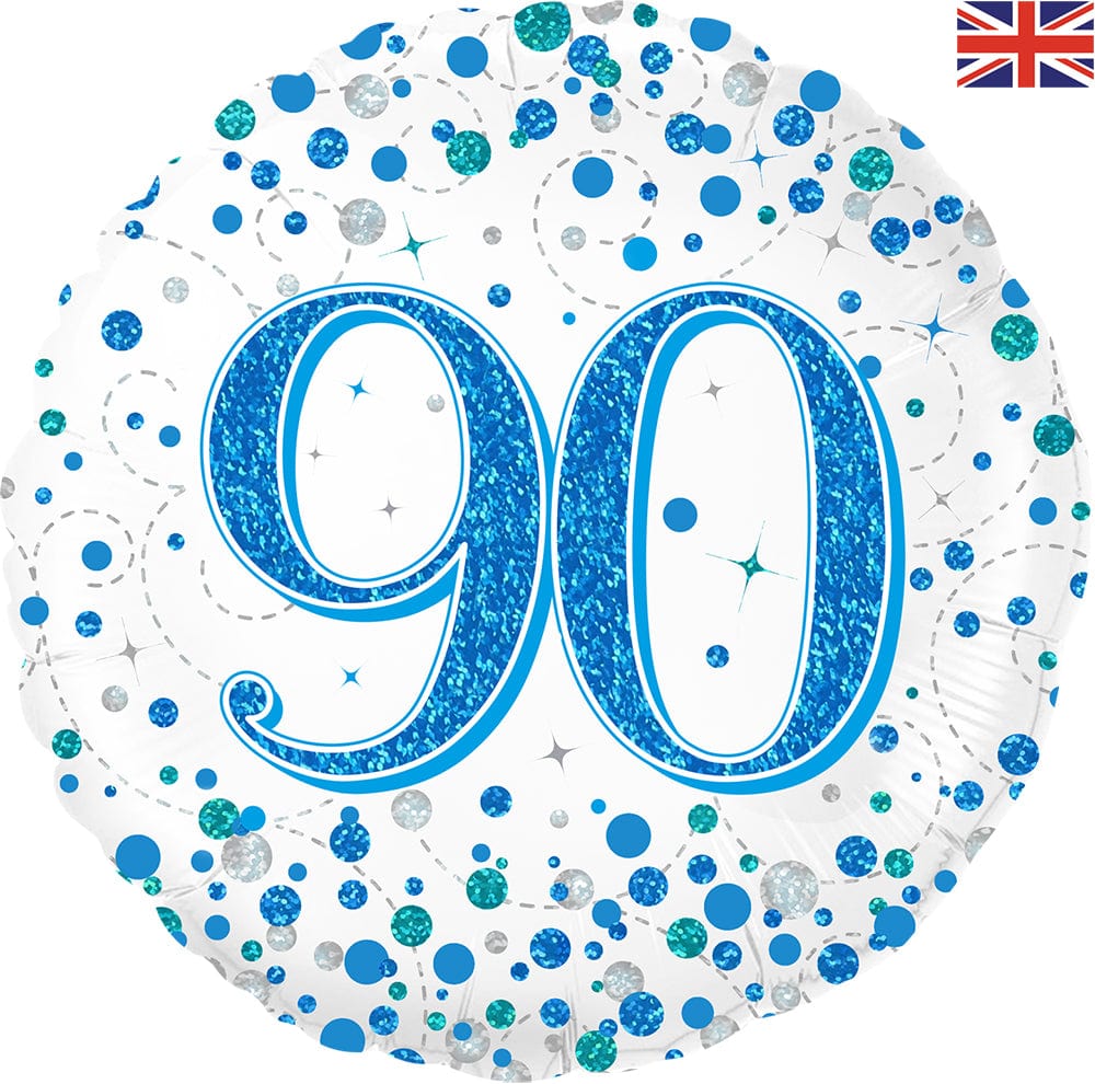 90th Birthday Blue Sparkling Fizz 18