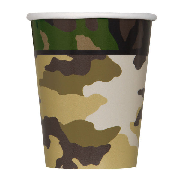 Military Camo 9oz Paper Cups (8pk)