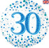 30th Birthday Blue Sparkling Fizz 18" Foil Balloon