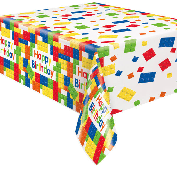 Building Blocks Birthday Rectangular Plastic Table Cover