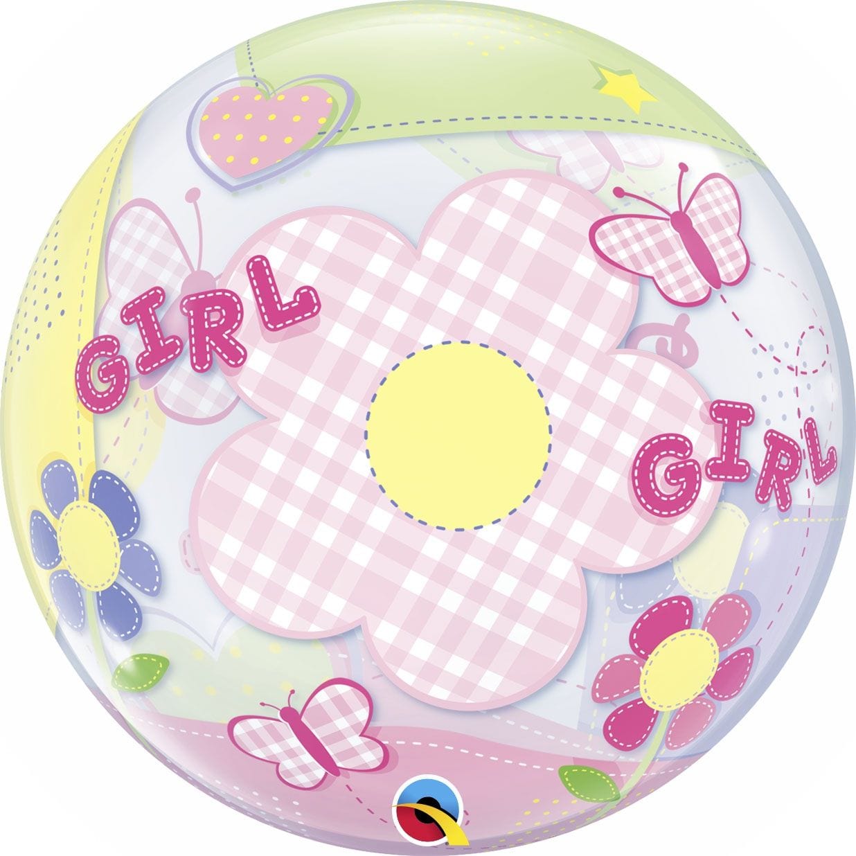 Baby Girl Butterflies Bubble Balloons
