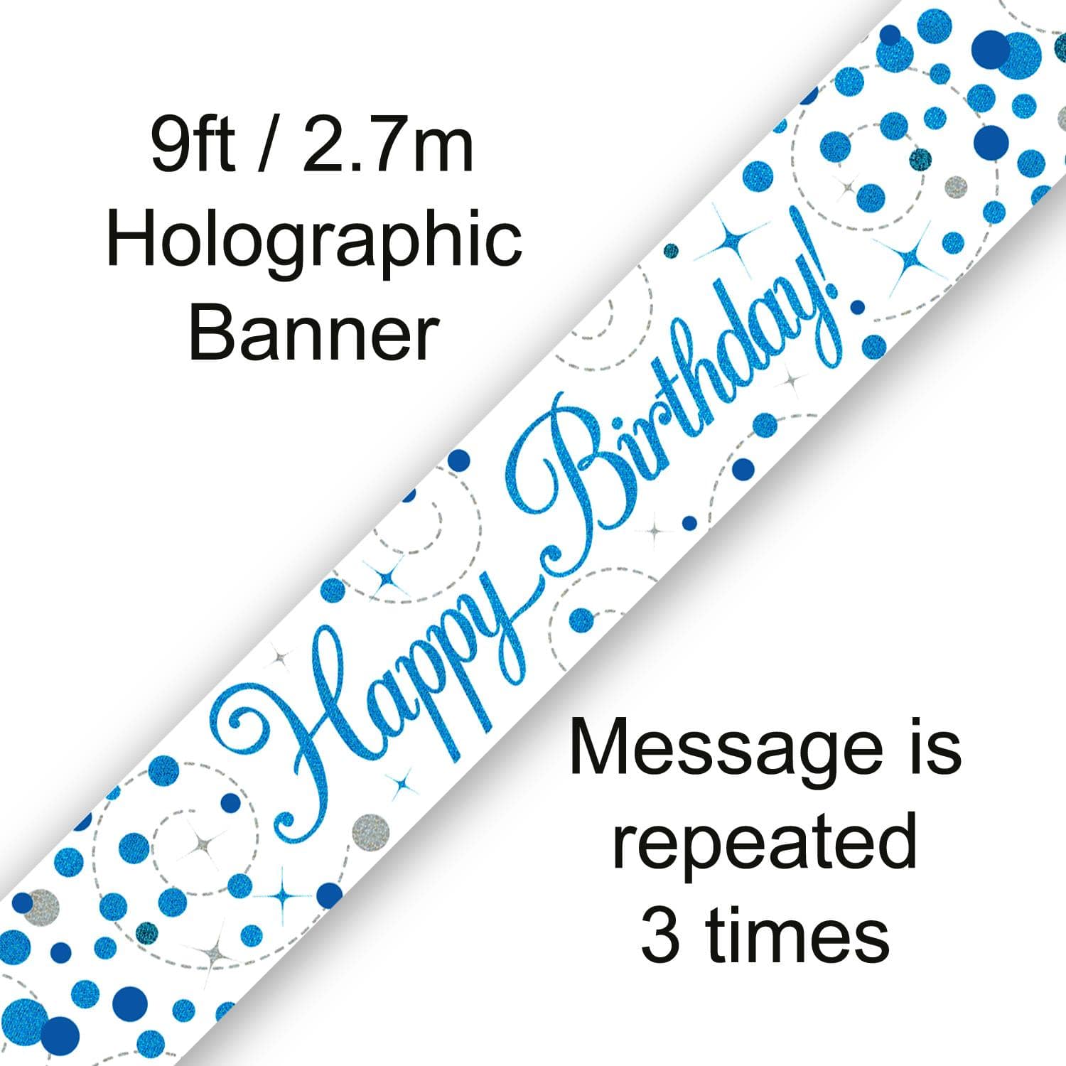 Happy Birthday Blue Fizz 9ft Banner