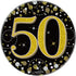 50th Birthday Sparkling Black Gold Fizz Badge