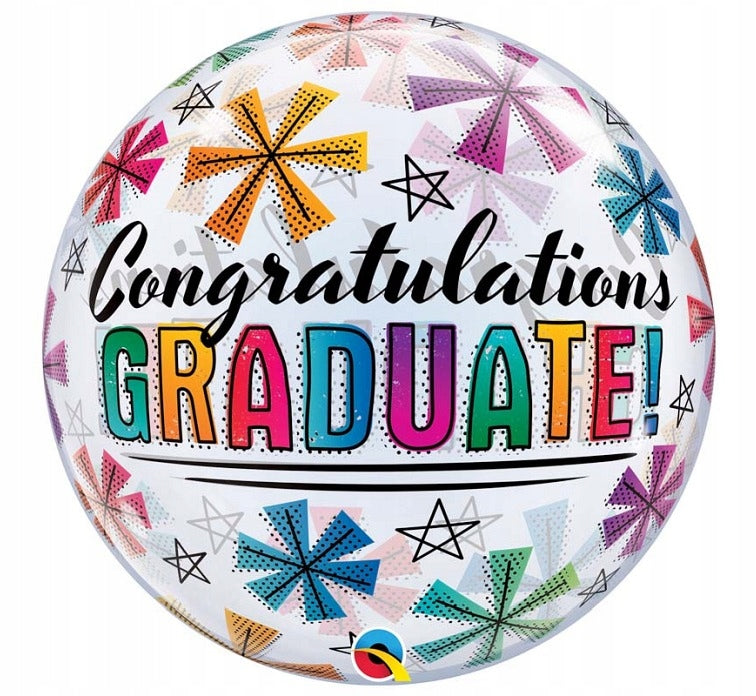 Congratulations Graduate Stars Bubble Balloon 22"
