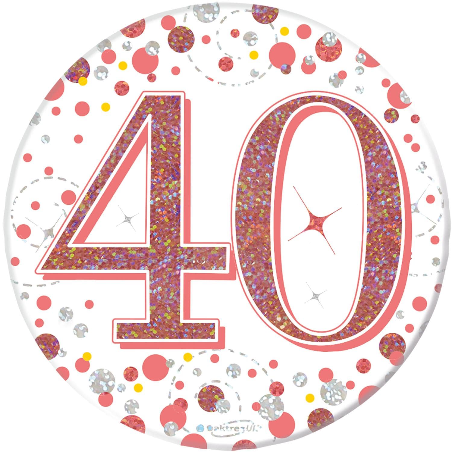 40th Birthday Sparkling Rose Gold Fizz Badge