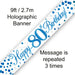 Happy 80th Birthday Blue Fizz 9ft Banner