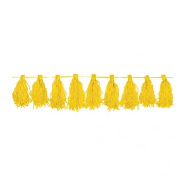 Yellow Paper Tassel Hanging Garland 3 mtr
