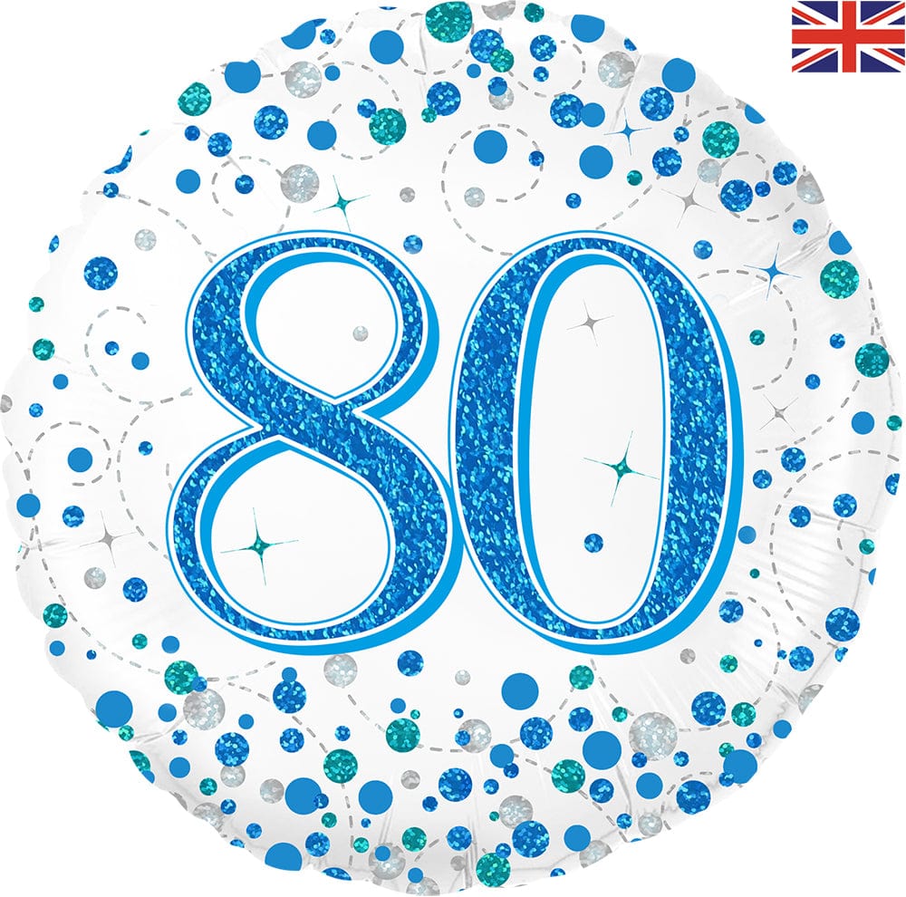 80th Birthday Blue Sparkling Fizz 18