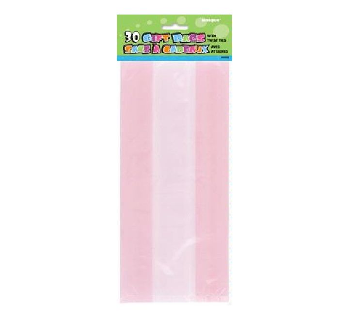Light / Baby Pink Cellophane Bags 30ct