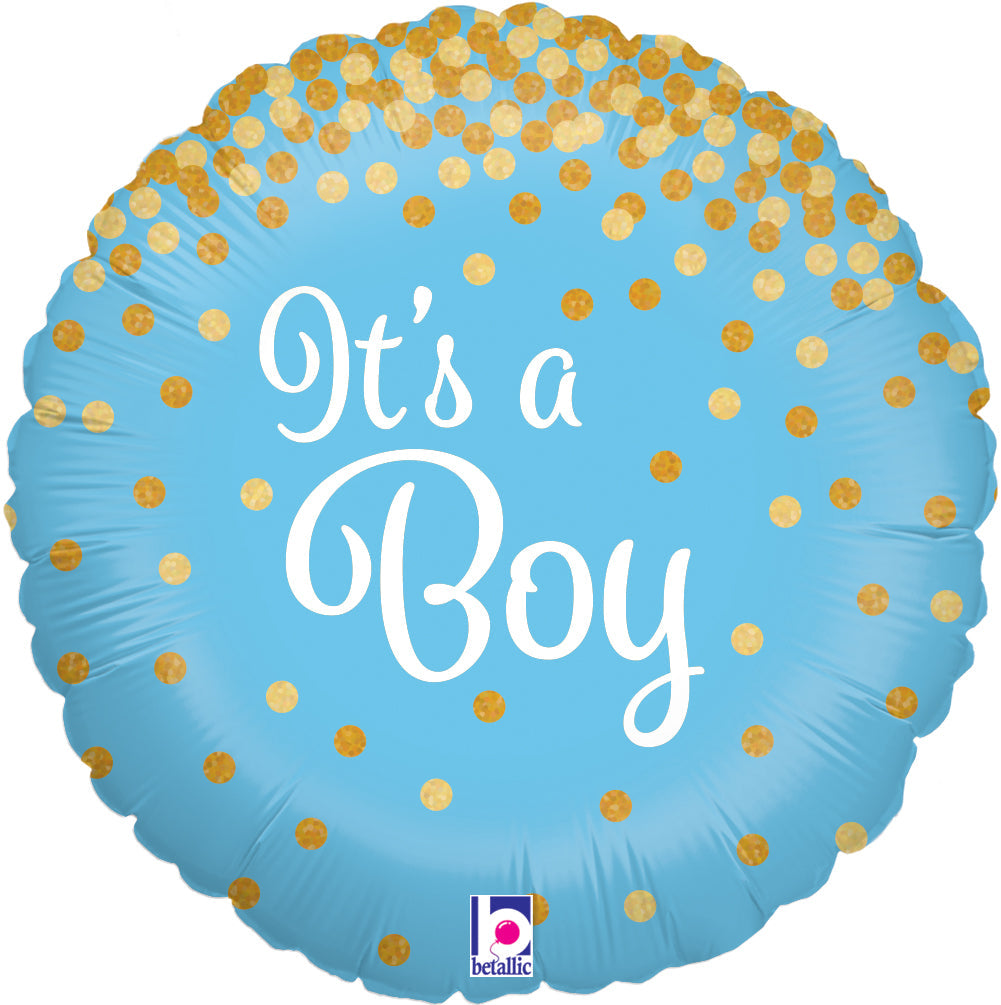 Glittering It's a Boy Holographic Balloon