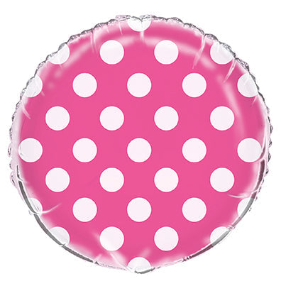 Hot Pink Polka Dot Foil Balloon