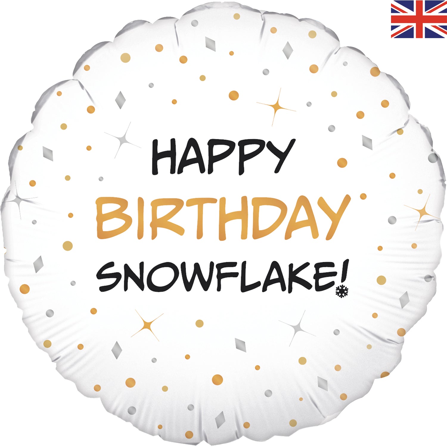 18" Happy Birthday Snowflake Foil Balloon