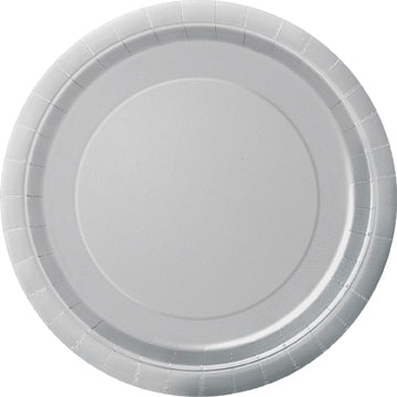 Silver Paper Party Plates 8pk