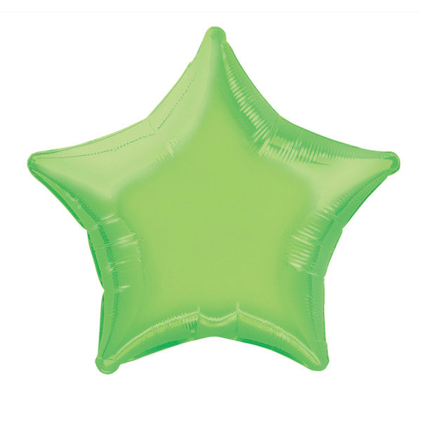 Solid Star Foil Balloon 20'',  - Lime Green