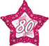 18'' FOIL BALLOON PINK STARS 80TH