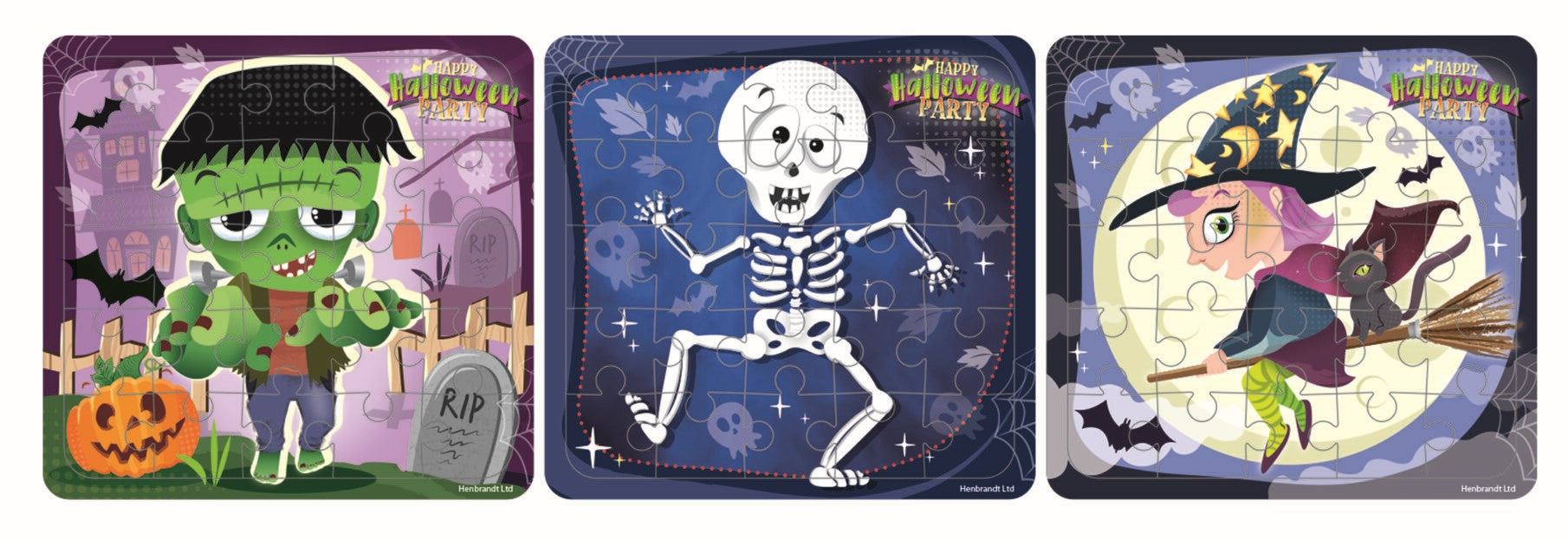 Mini Halloween Jigsaw Puzzles (13cm x 12cm) Assorted Designs (1pc)