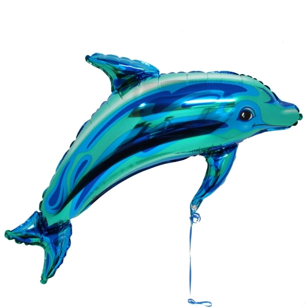 37″ Blue See-Thru Dolphin SuperShape Foil Balloon