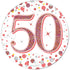 50th Birthday Sparkling Rose Gold Fizz Badge