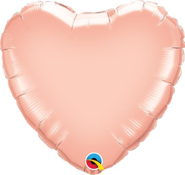 36 Inch Heart Rose Gold Plain Foil (Flat)