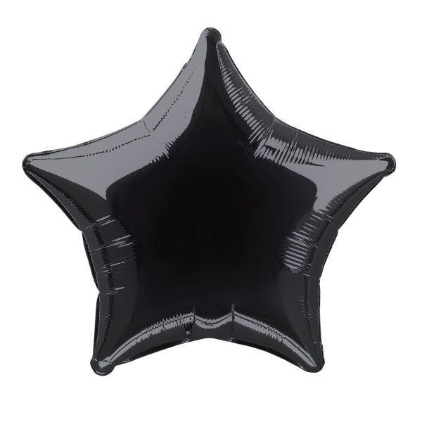 Solid Star Foil Balloon 20'',  - Black