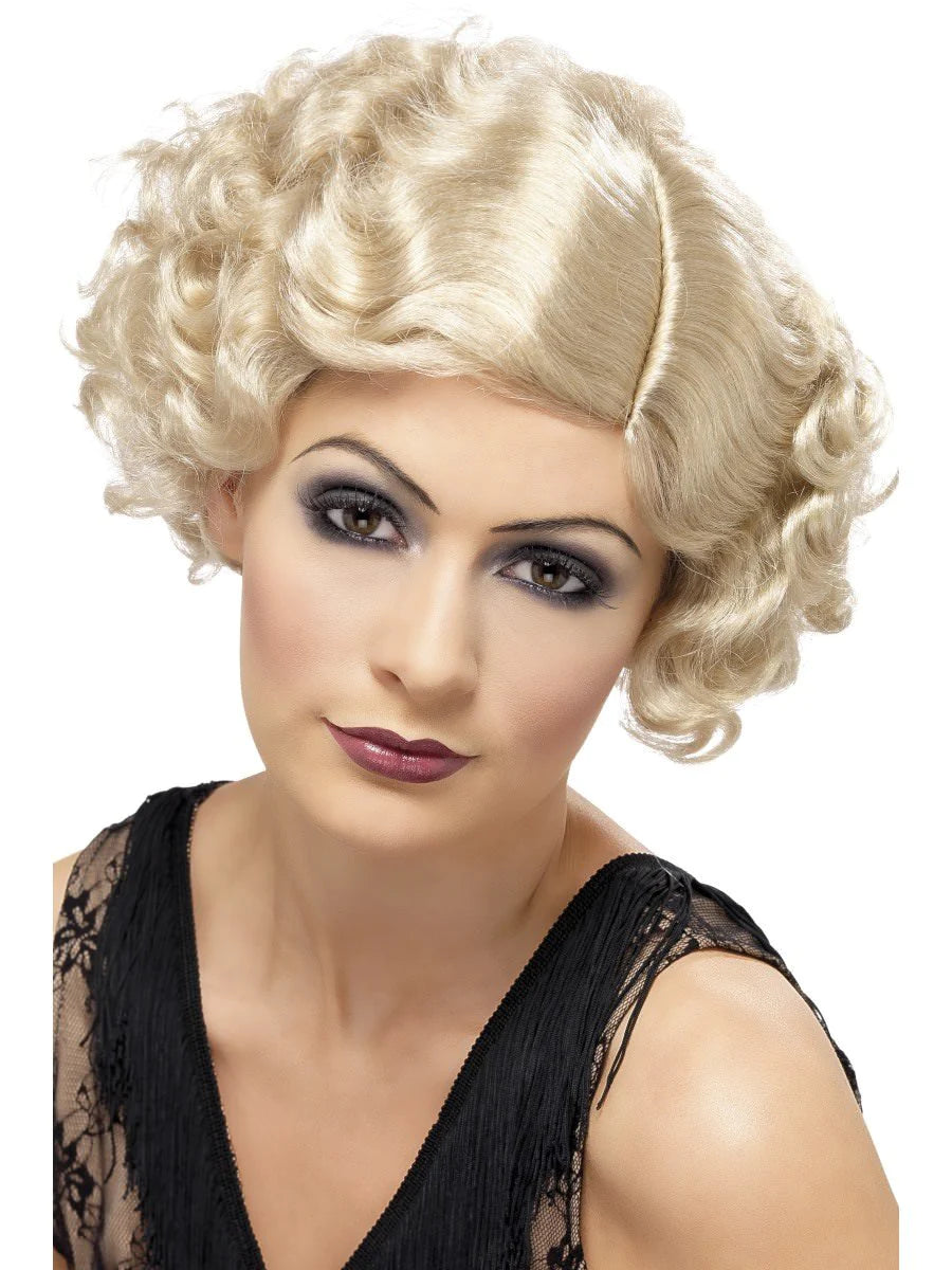 20's Flirty Flapper Wig, Short, Blonde