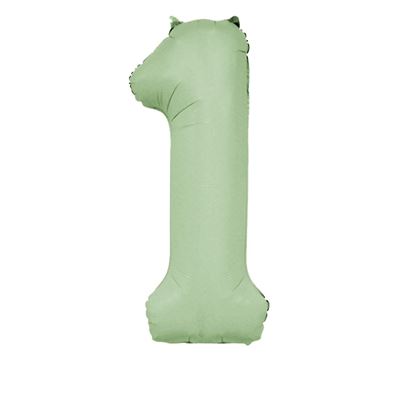 Matt Avocado Green Number 1 34 Inch Foil Balloon