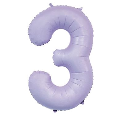 Matt Lilac Number 3 34 Inch Foil Balloon