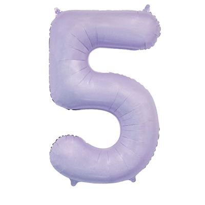 Matt Lilac Number 5 34 Inch Foil Balloon