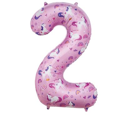 Unicorn Number 2 34 Inch Foil Balloon