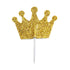 Gold Glitter Party Crown Cake Topper (12pc)