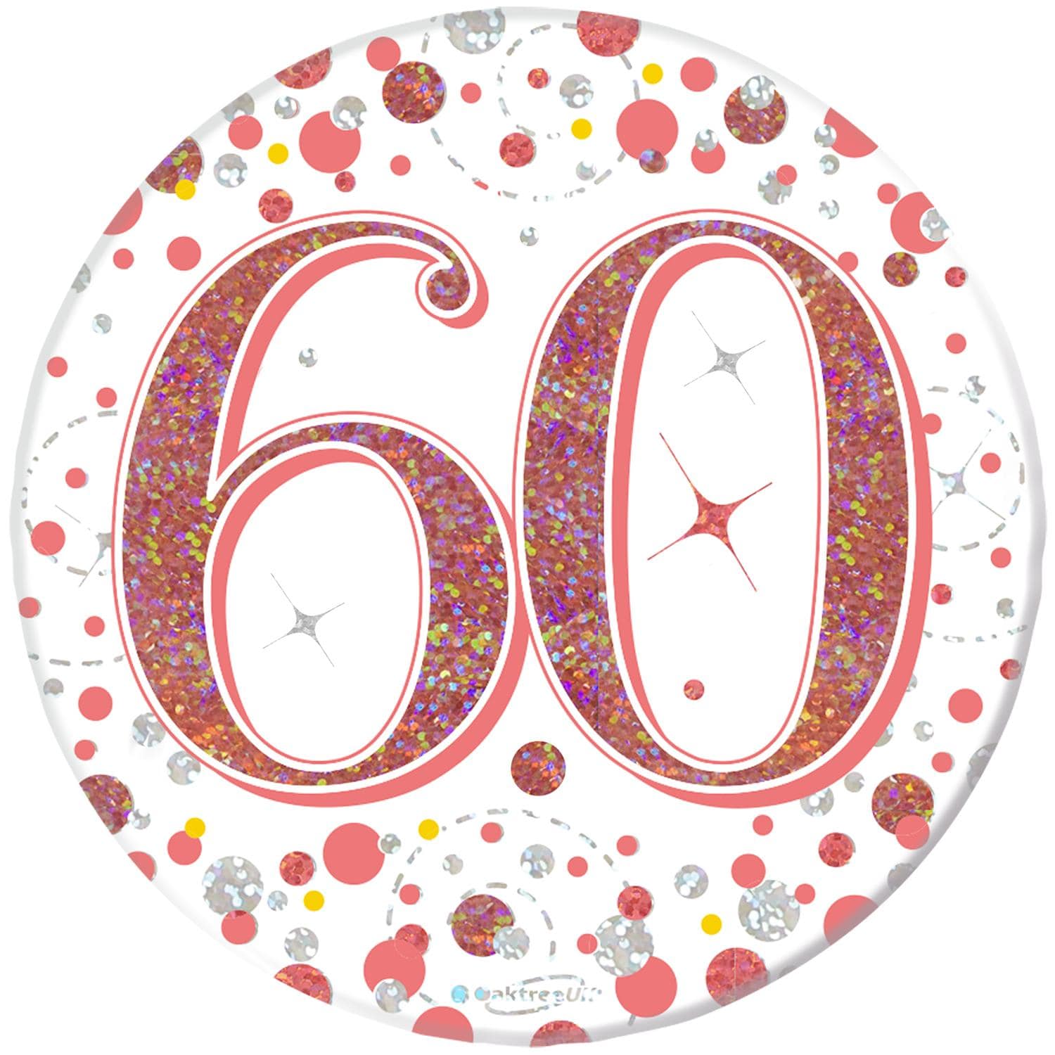 60th Birthday Sparkling Rose Gold Fizz Badge