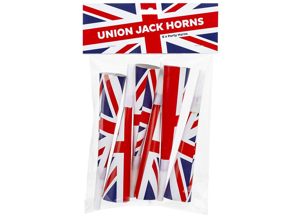 Union Jack Party Horns 6pk