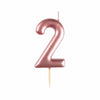 #2 Metallic Rose Gold Finish Numerical Candles 6 cm