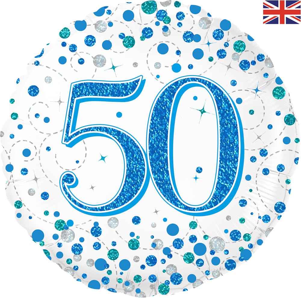 50th Birthday Blue Sparkling Fizz 18