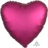 18'' Heart Satin Pomegranate Plain Foil