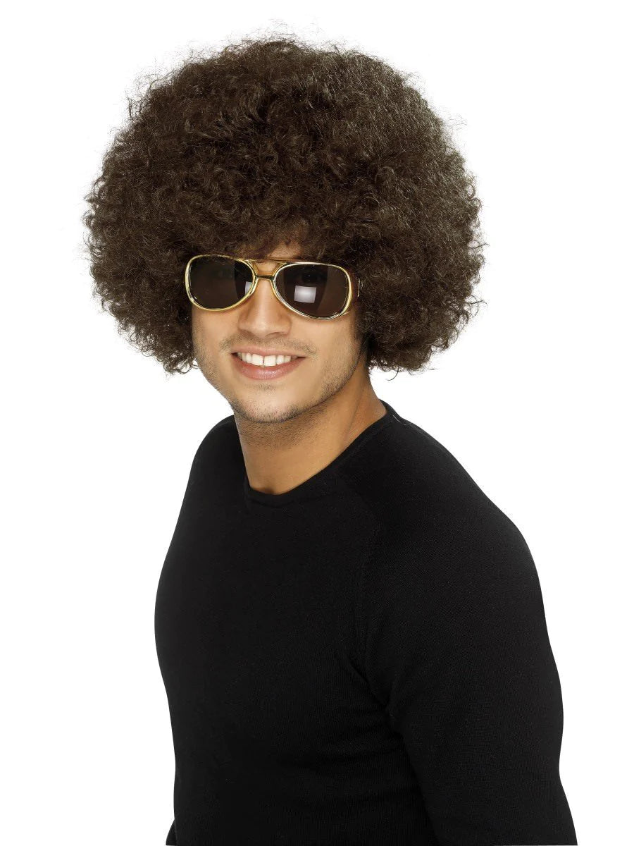 70's Funky Afro Wig - Brown