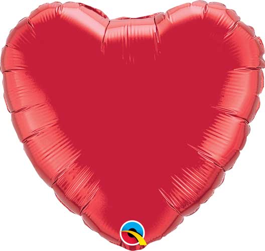 18'' Ruby Red Heart (Flat)