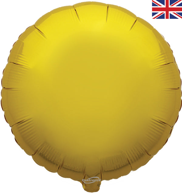 18'' PACKAGED ROUND GOLD FOIL BALLOON