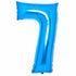 Blue Number 7 Foil Balloons 34"