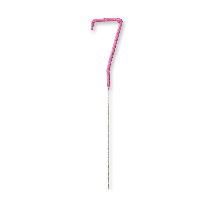 Birthday Pink Glitz Number 7 Sparkler 7"