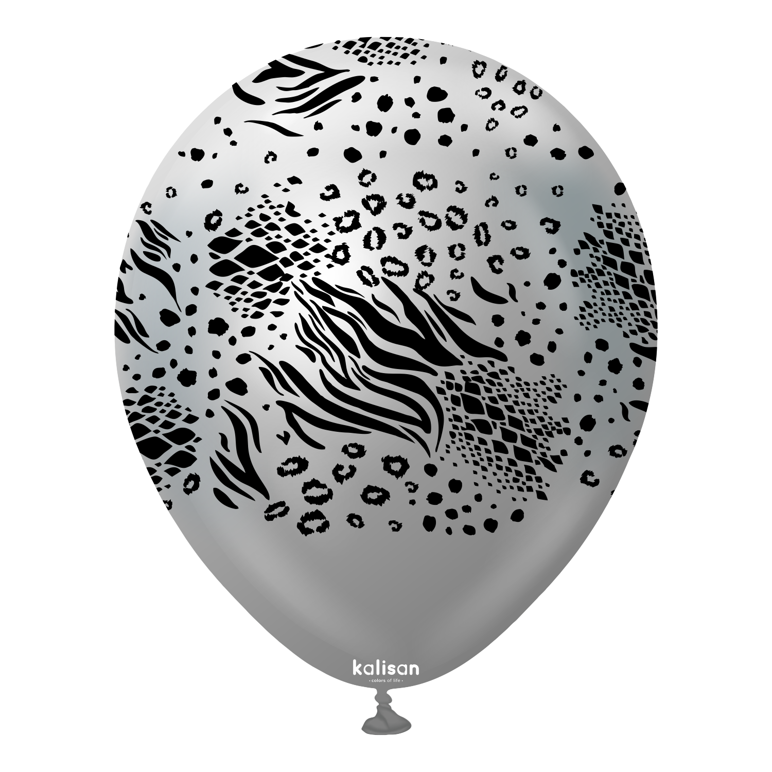 12" Mirror Silver (Black) Mutant Safari Balloons (25pk)